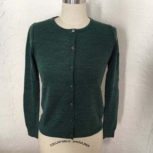 Gap forest green wool cardigan XS